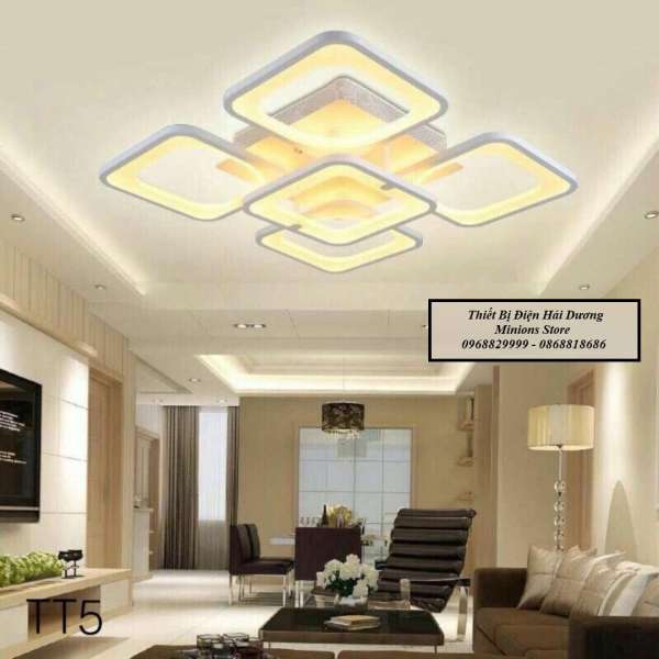 Đèn LED ốp trần Decor hình vuông NT027 3 chế độ ánh sáng Có điều khiển