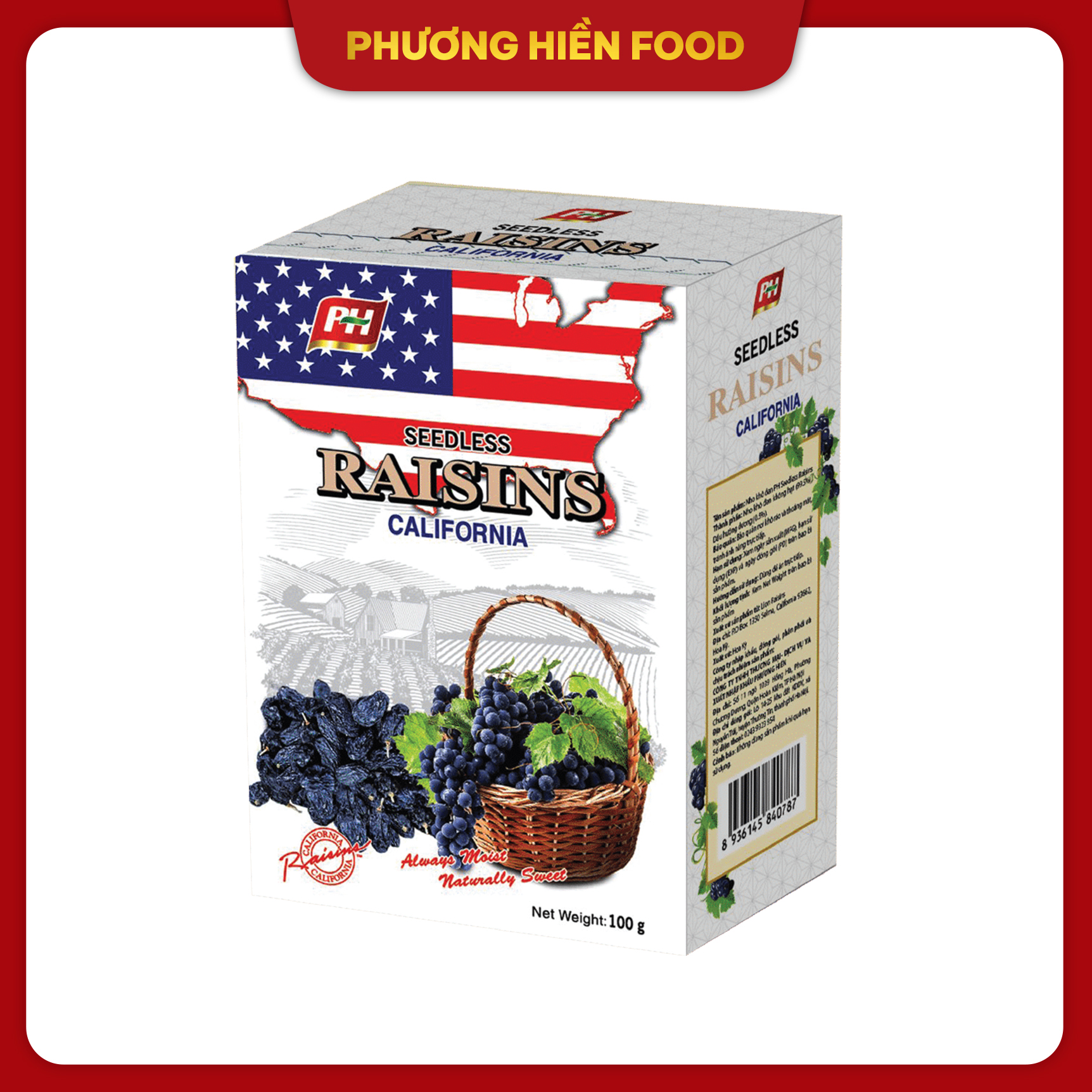 Nho khô đen PH Seedless Raisins 100g [PHG-0787]