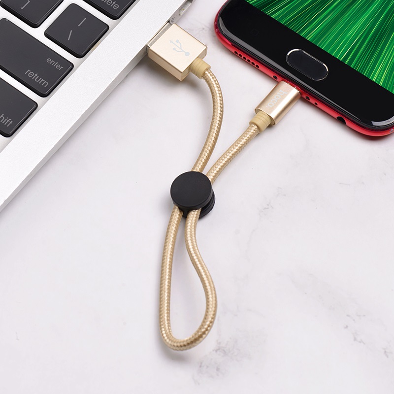 Cáp sạc nhanh và truyền dữ liệu cổng microUSB Hoco X35 2.4A hỗ trợ QC3.0 dài 25cm - Hãng phân phối chính thức - Nhất Tín Computer