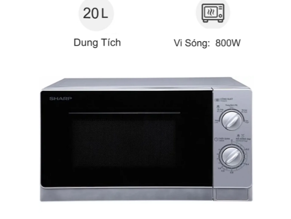 [HCM] Lò vi sóng Sharp cơ không nướng R-202VN-S 20L