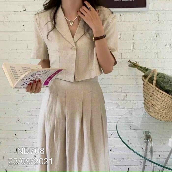 Set đầm nữ sang chảnh chất kaki mềm siêu xinh.