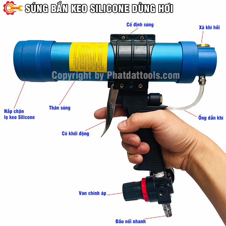 Súng Bắn Keo Silicone Dùng Hơi