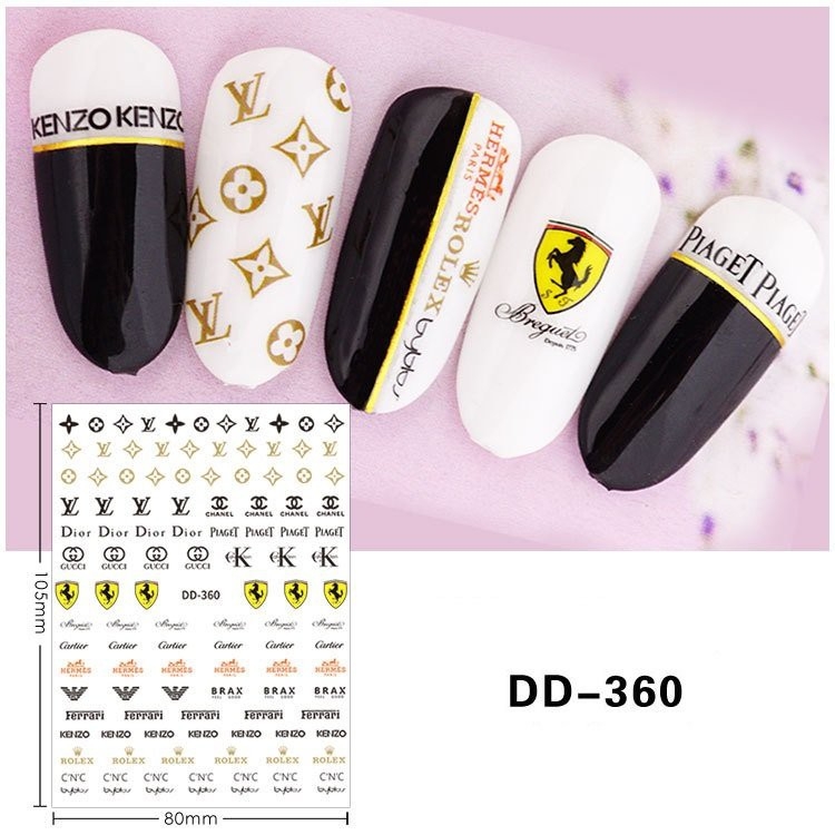Sticker thương hiệu 3D dán móng(COMBO 3 MIẾNG ) - ST074