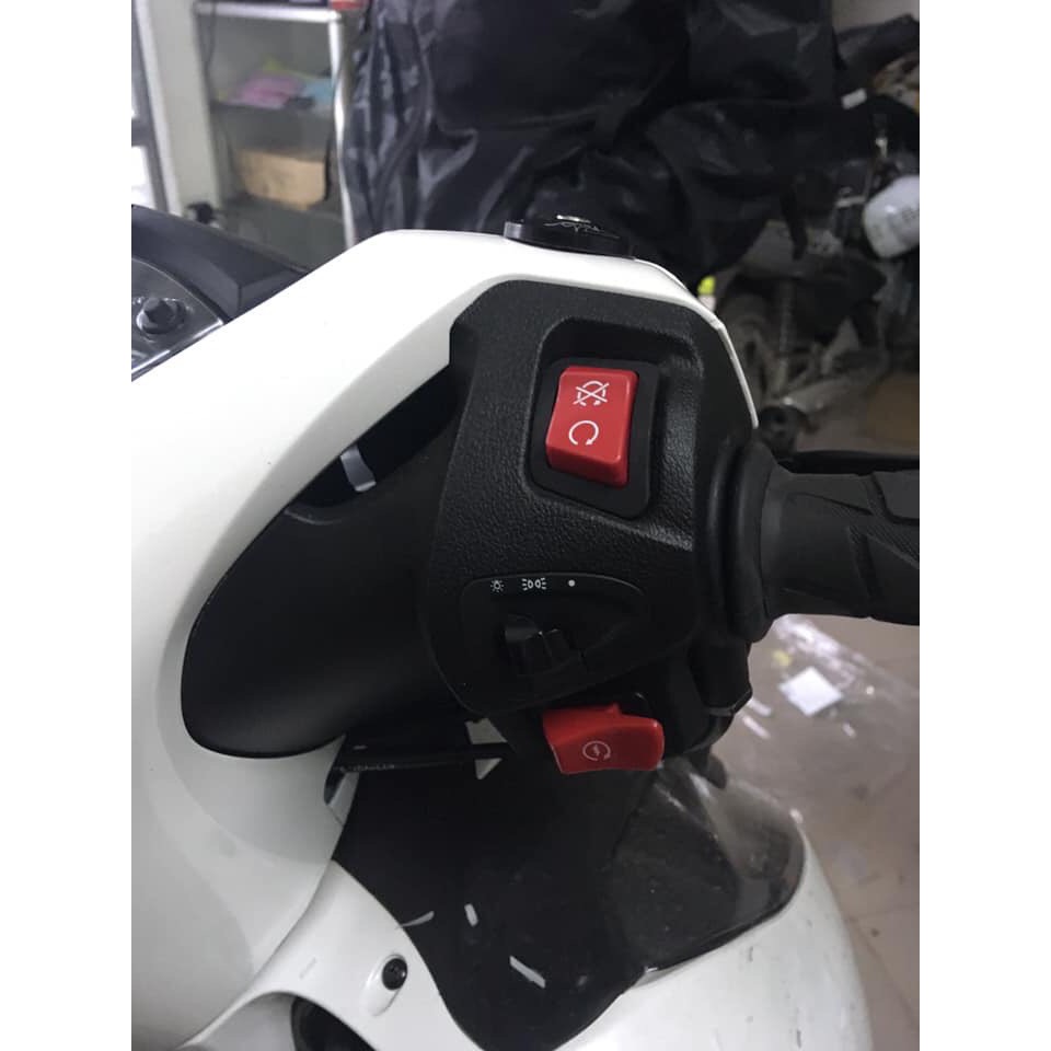 combo nút đề +idling stop màu đỏ 300i lắp SHVN2012-2019 sh2010