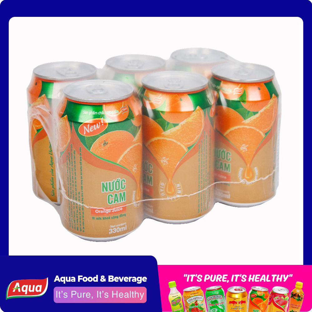 [HCM]Combo 3 Lon Nước Cam Aqua 330ml (3 lon x 330ml)