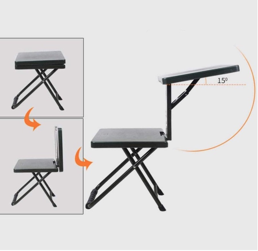 - Bàn và Ghế cá nhân gấp bằng thép bền (Đen)