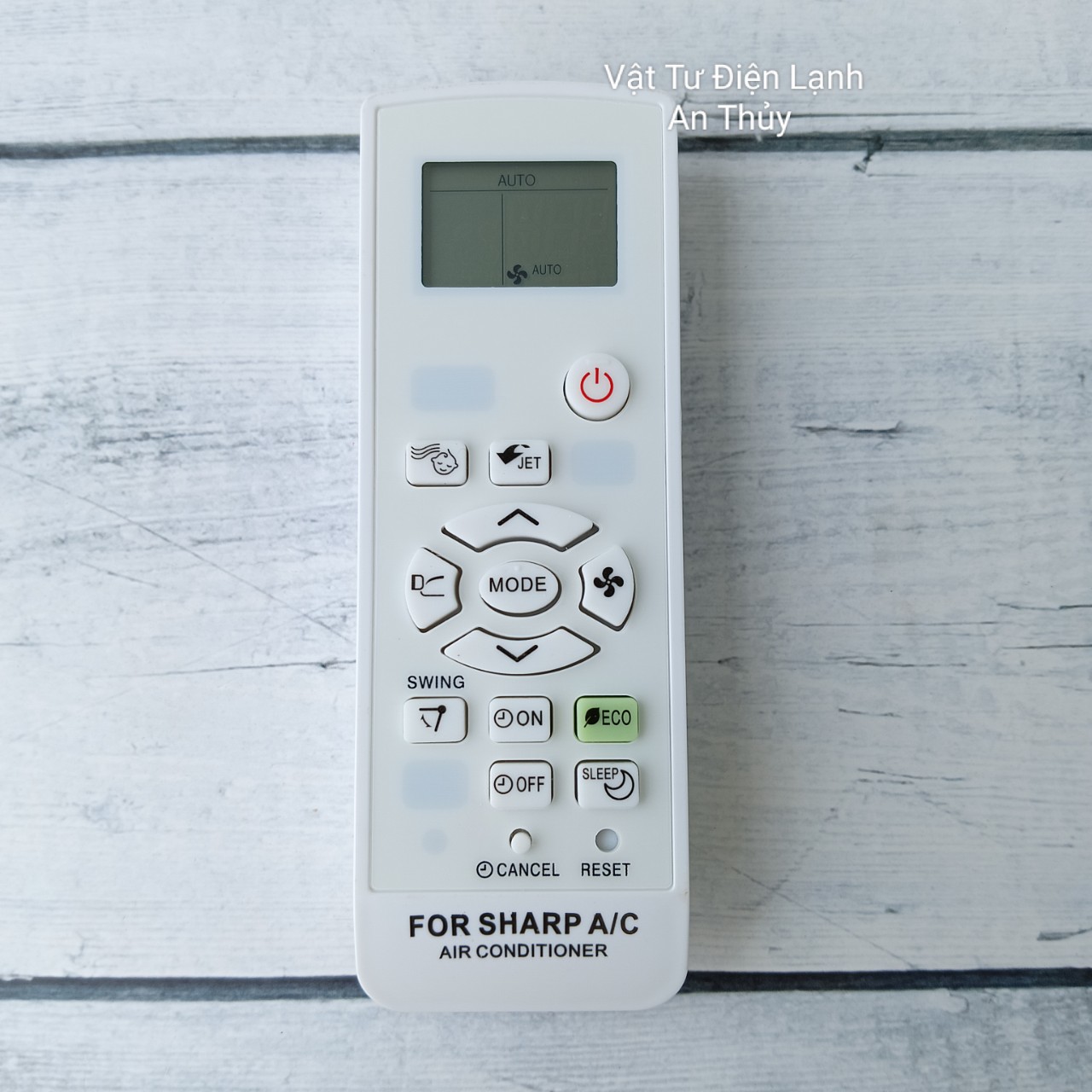 Remote máy lạnh SHARP chiếc lá nút nguồn đỏ