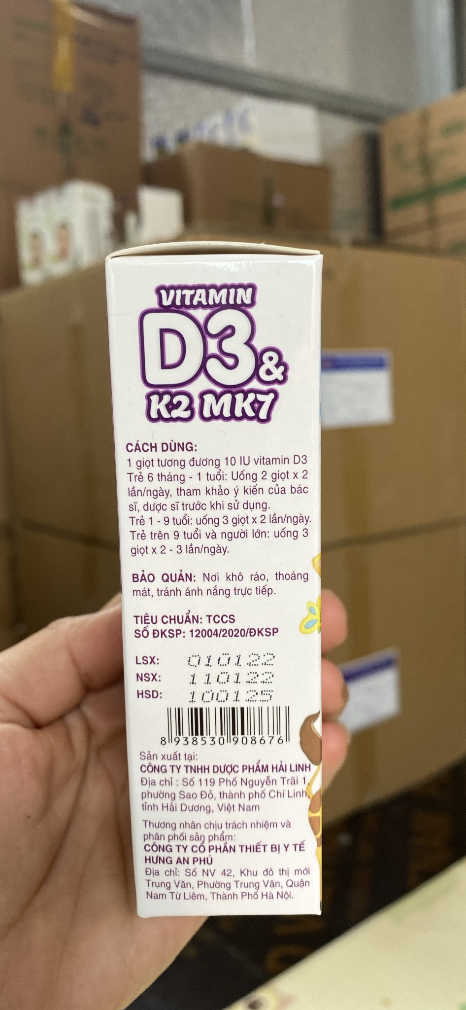 Vitamin D3 & K2 Mk7 nhỏ giọt (lọ 10ml)