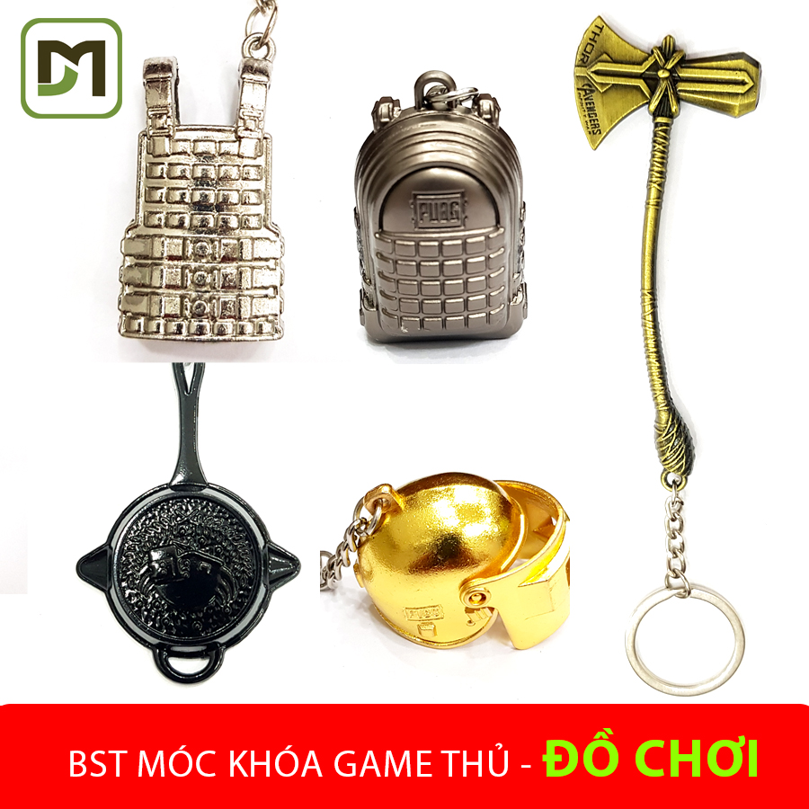 BST Móc khóa đồ chơi cho game thủ gồm áo giáp, balo, rìu, mũ chảo chiến binh phiên bản đặc biệt