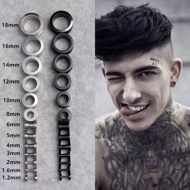 Khuyên nong tai size 12mm màu đen