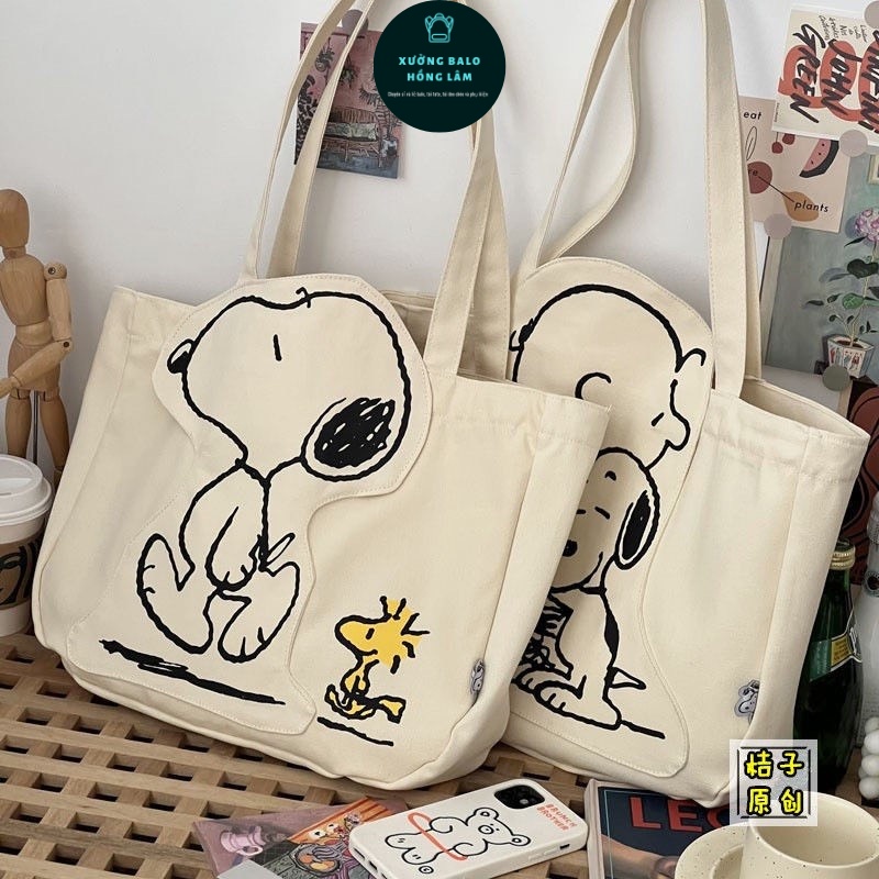 túi vải tote snoopy đeo vai