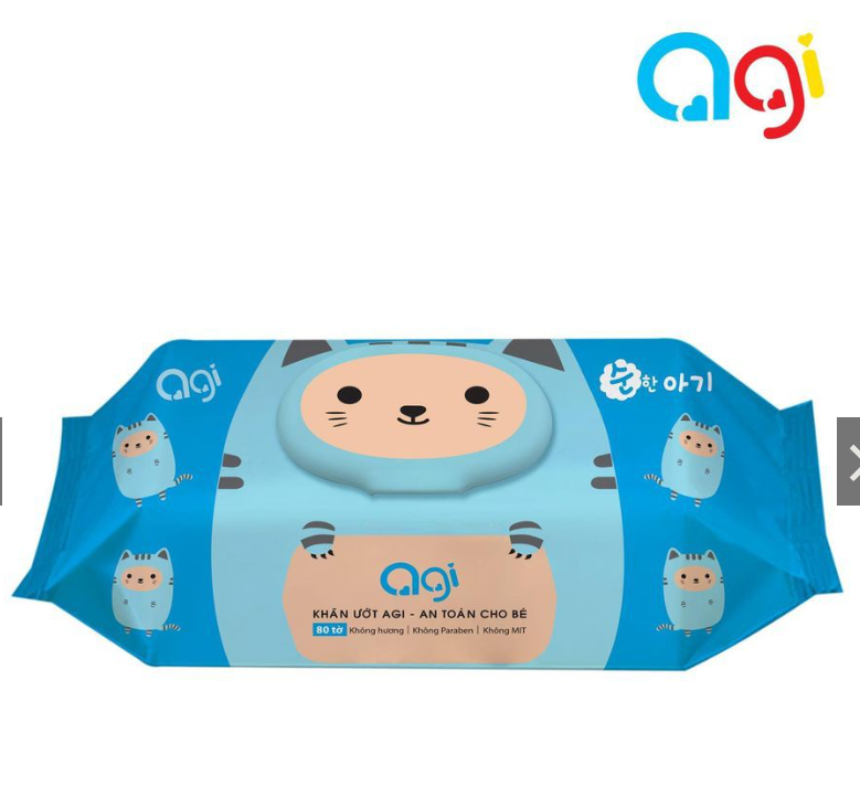 Khăn ướt Agi 100 tờ không hương (màu ngẫu nhiên)