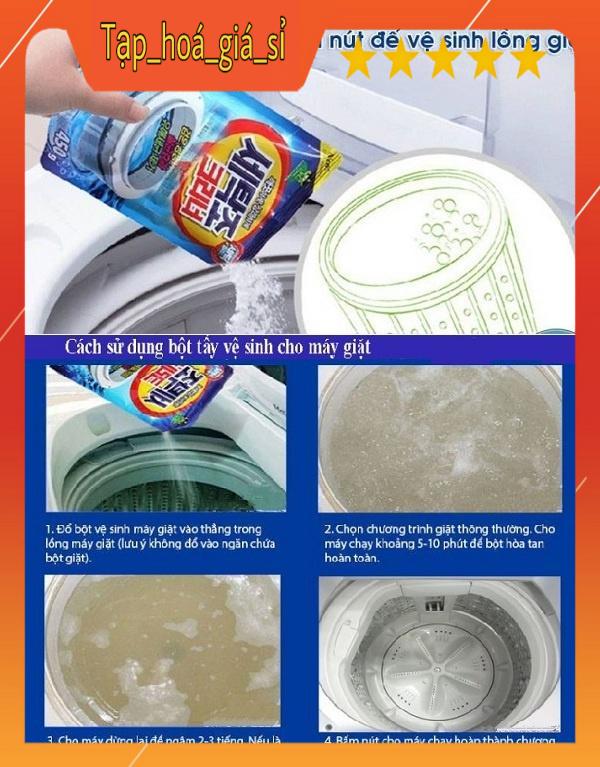 Combo 2 gói bột tẩy lồng máy giặt Hàn Quốc 450Gr