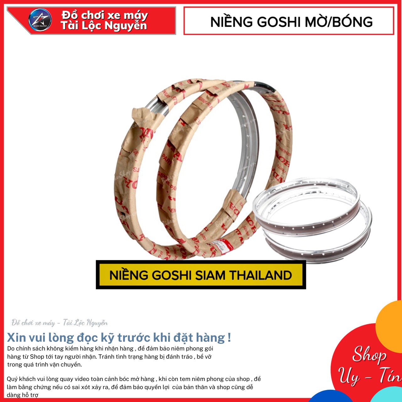 [HCM]CẶP NIỀNG GOSHI MỜ/BÓNG SIZE 1.4 VÀ 1.6