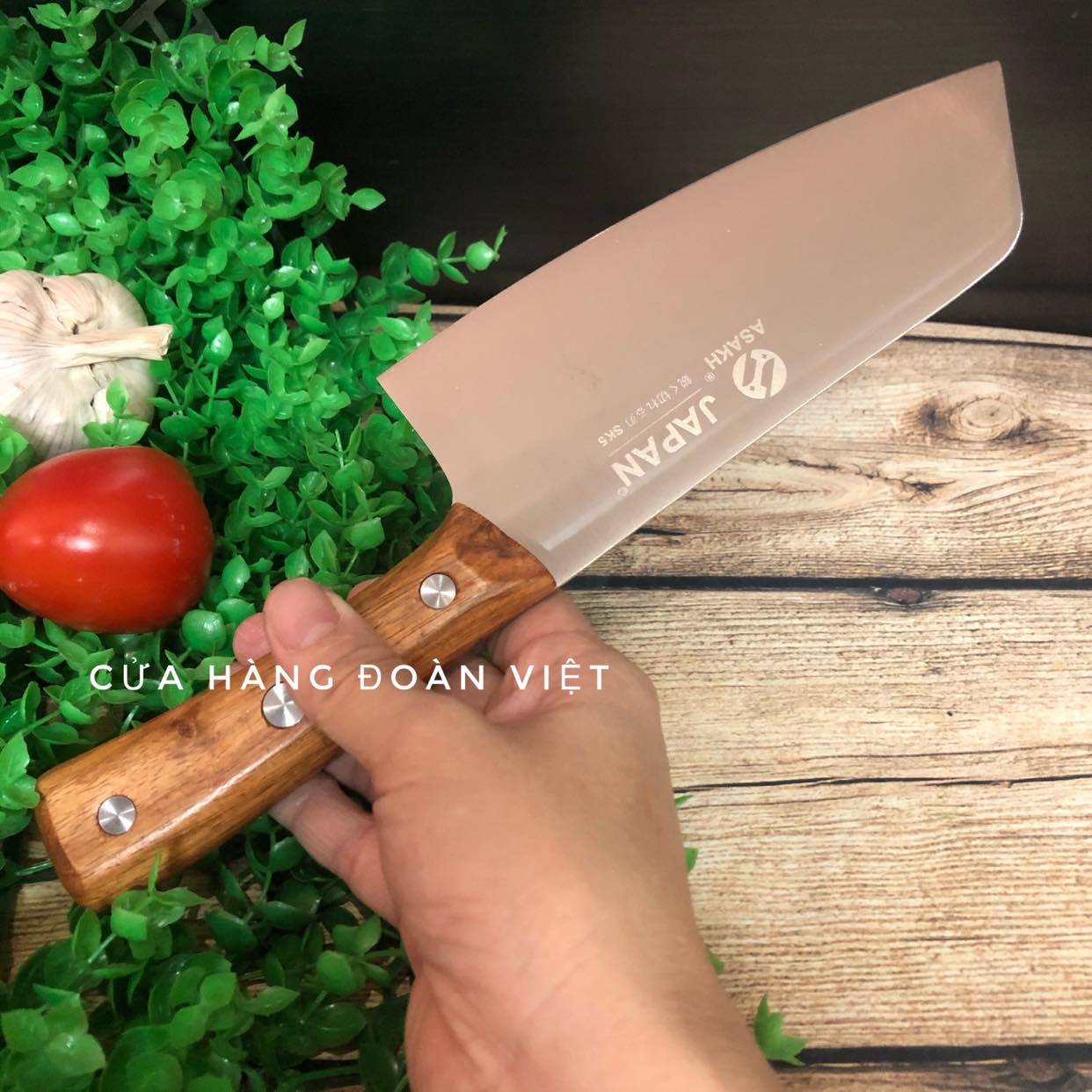 Dao Thái thịt Cao Cấp Nhật Bản ASAKH - cán gỗ chắc chắn