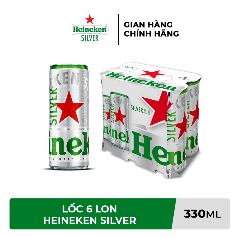 Lốc 6 lon bia Heineken Silver 330ml/lon