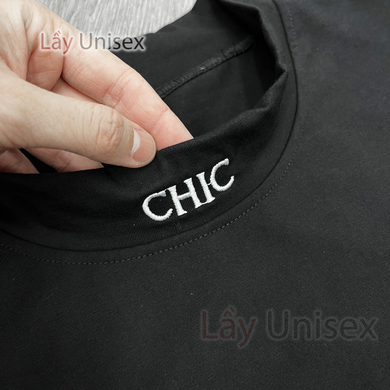 [HCM]Áo thun cổ cao nam CHIC-Đen - Lay Unisex