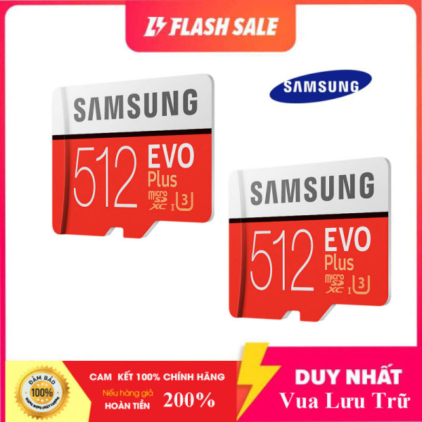 [Flash Sales] Combo Giá Hot 2 Thẻ nhớ MicroSDXC Samsung Evo Plus 512GB U3 4K R100MB/s W90MB/s - box Anh New 2020 (Đỏ) + Kèm Adapter