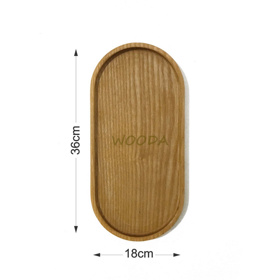 Khay gỗ hình Oval gỗ Tần Bì nguyên khối