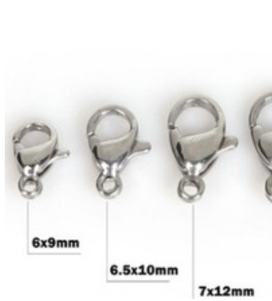 10 Móc khóa càng cua Inox size 9-12mm (thép không rỉ)