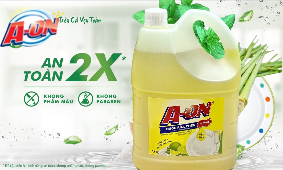 Nước rửa chén AON 3,8kg (Đậm đặc)