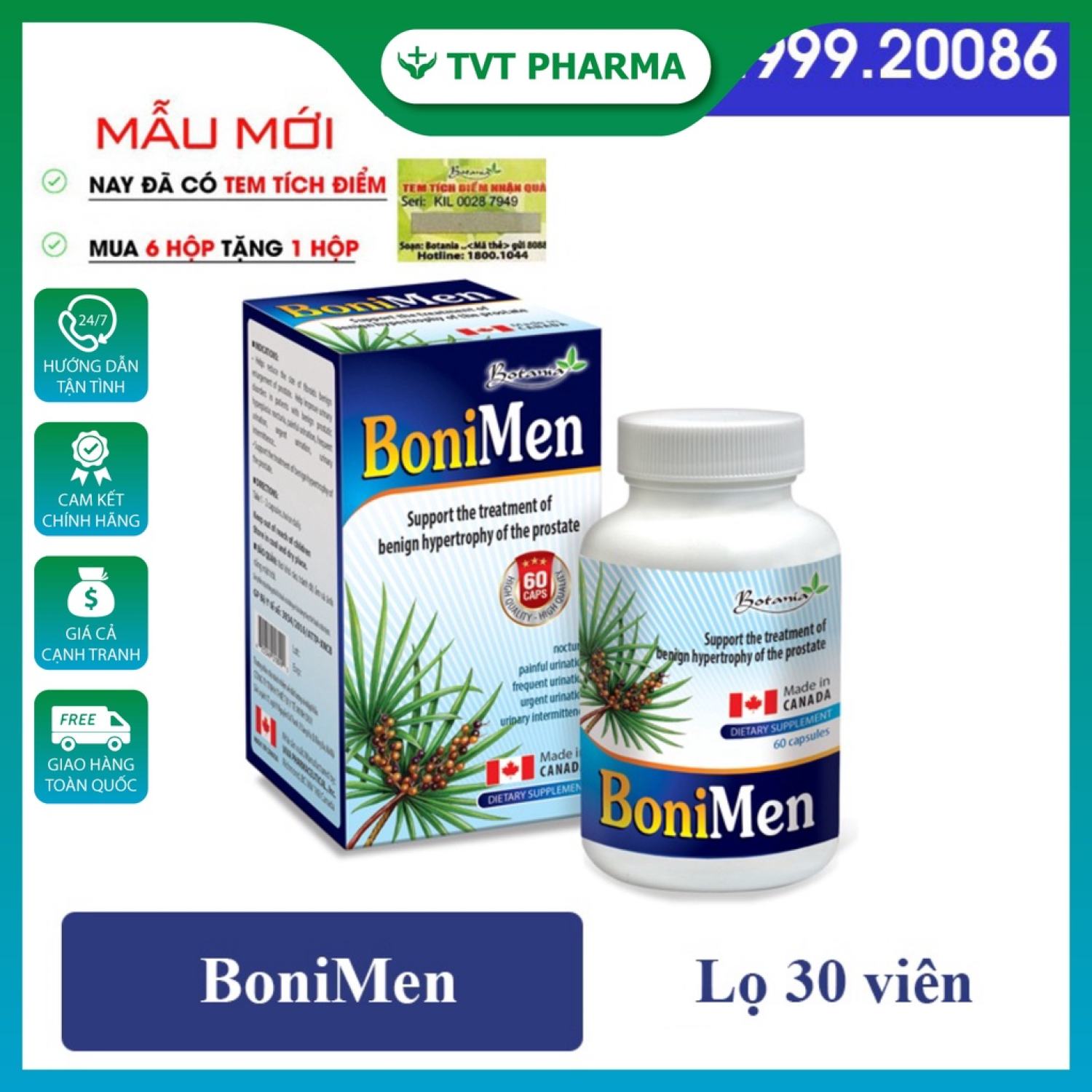 BoniMen ( Hộp 30 Viên )- Tích Điểm Mua 6 Tặng 1