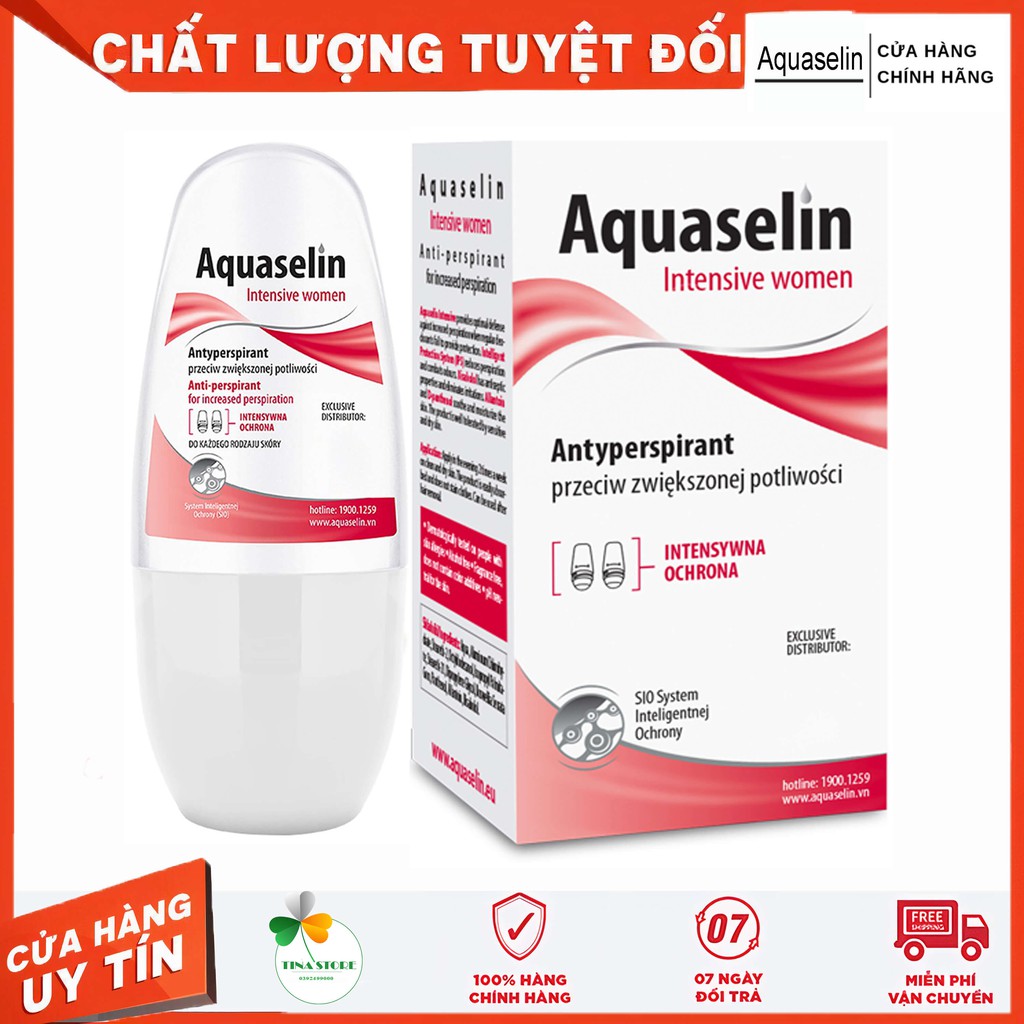 Lăn khử mùi aquaselin intensive women - lăn nách dành cho nữ ra nhiều mồ hôi, hoặc hôi nách nặng