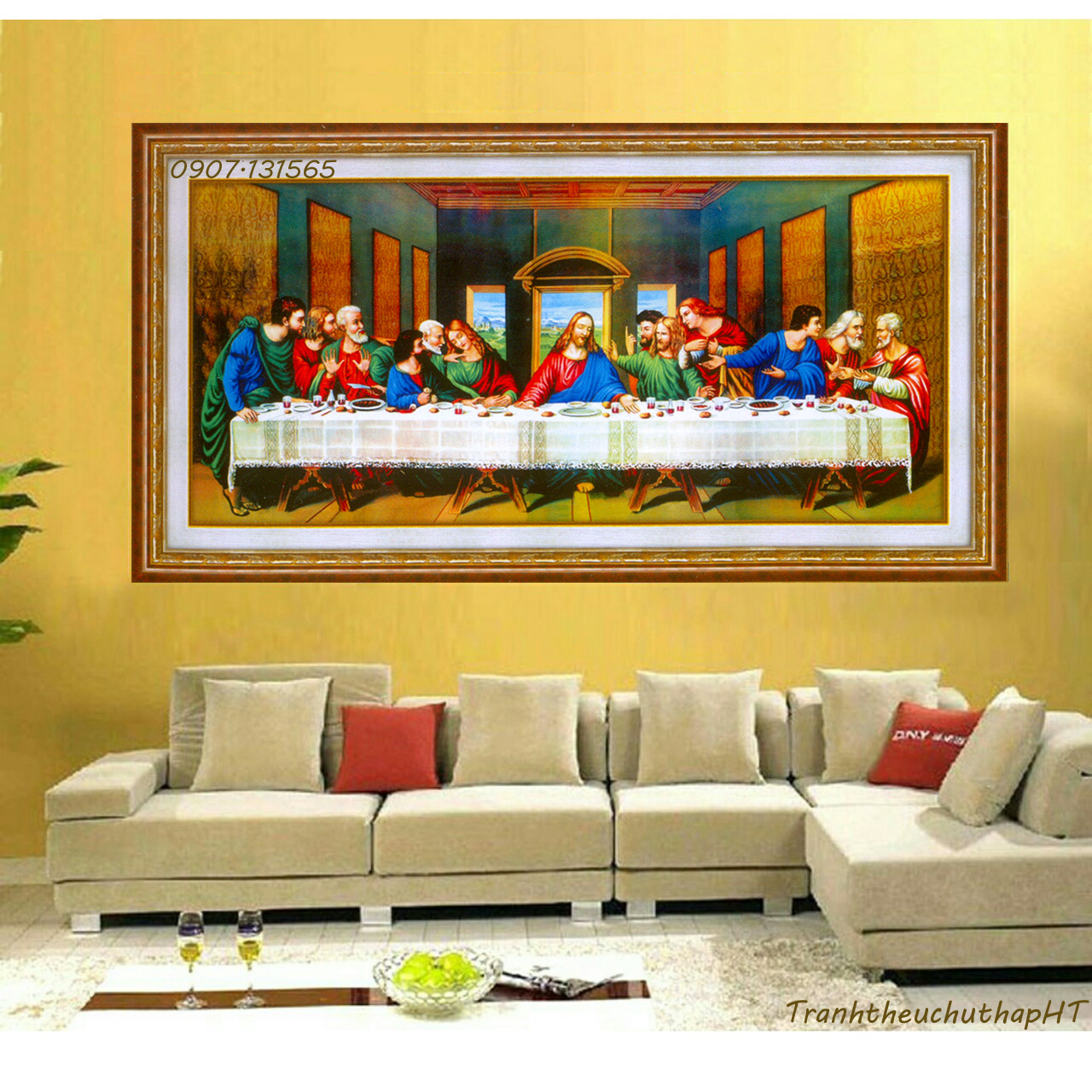 [HCM]Tranh thêu chữ thập cao cấp Bữa Tiệc ly thích hợp treo phòng khách trang trí nhà cửa làm quà LV3073 - tự thêu