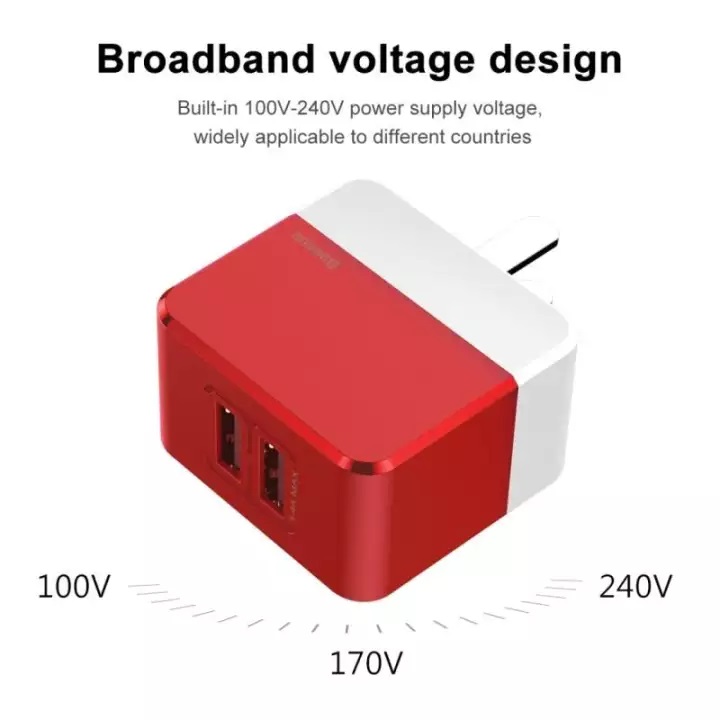 Củ sạc nhanh đa năng 2 cổng USB Mini Square Dual-U Chager (Hỗ trợ sạc nhanh 3.4A Max)