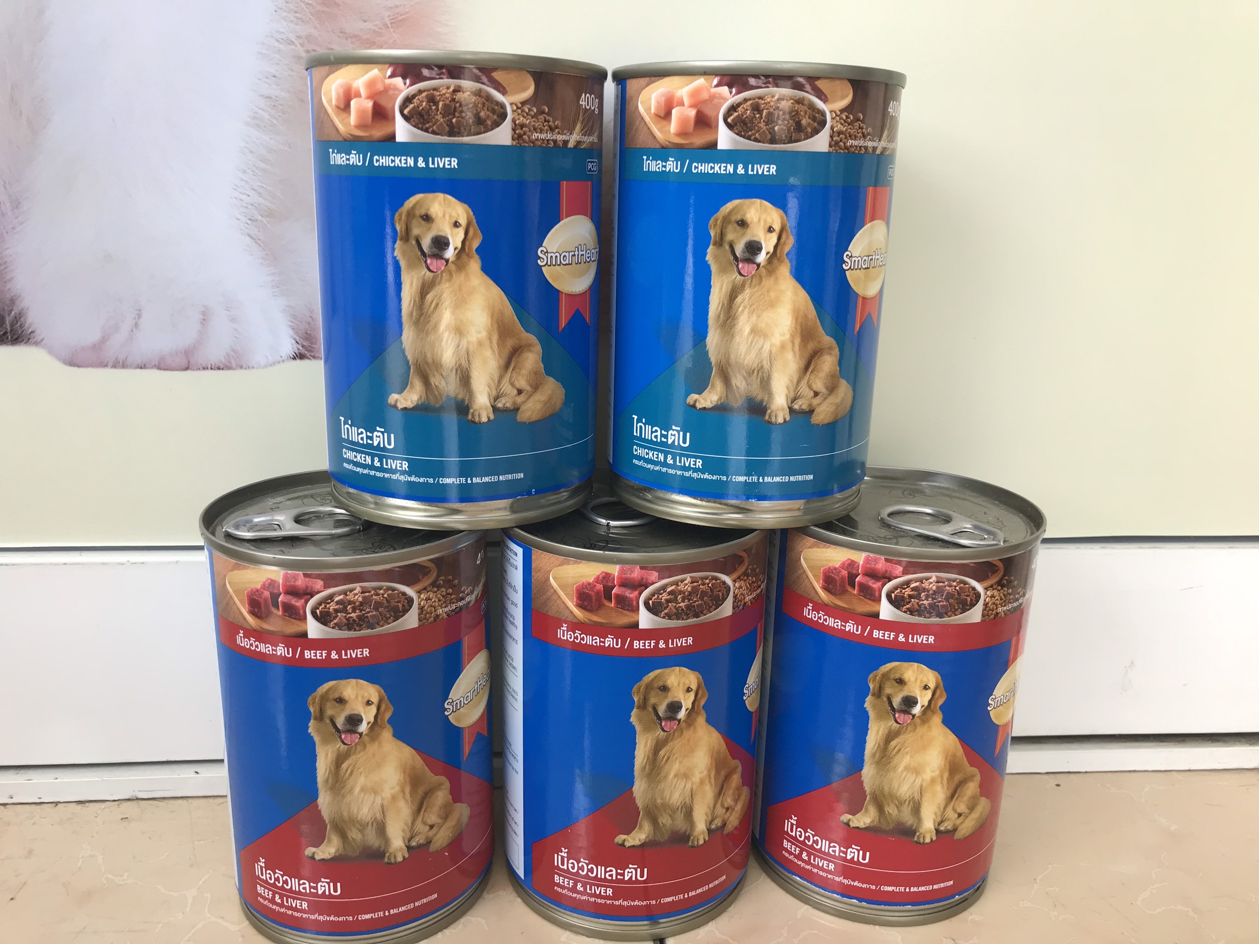 [Date 2025] Combo 5 lon Pate cho chó lớn Smartheart 400gr có 2 vị