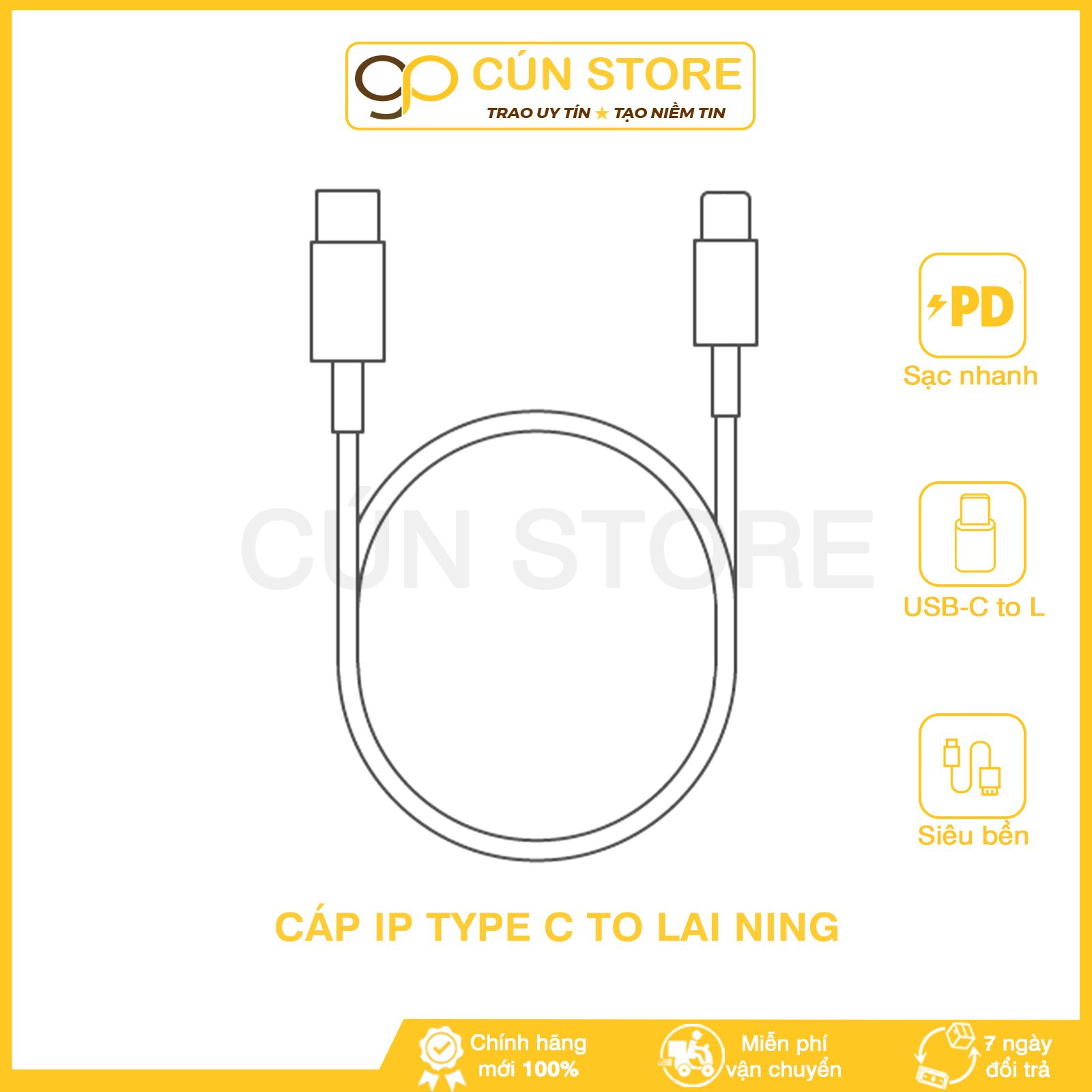 Cáp sạc nhanh type c to l zin bóc máy, cáp sạc nhanh pd cho 12/13promax siêu bền | bảo hành 12 tháng