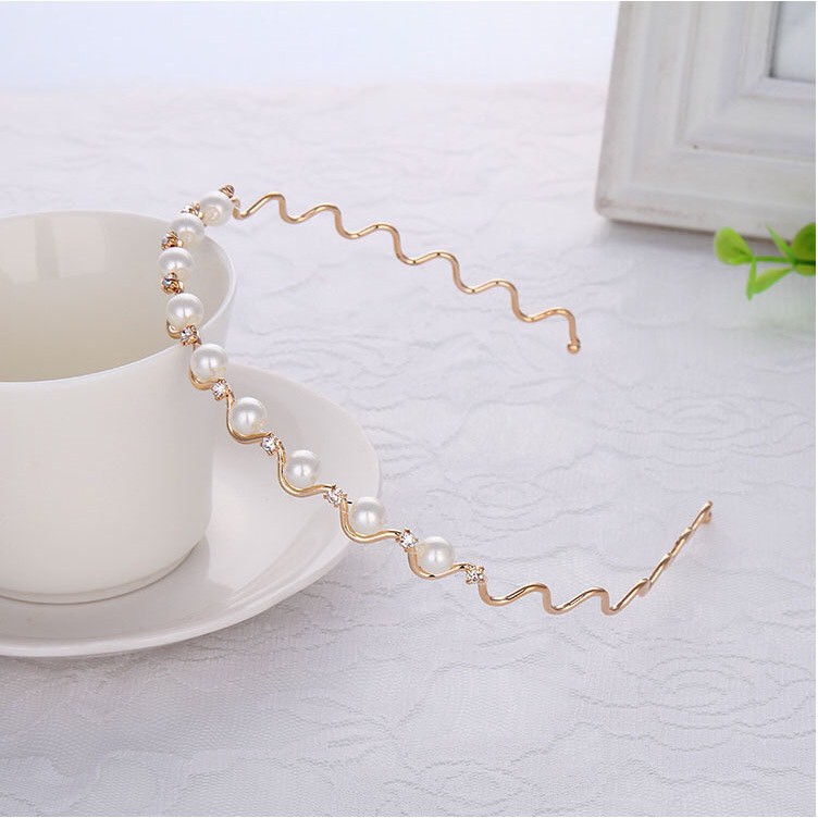 Băng đô cài tóc đính ngọc trai phong cách hàn quốc dễ thương hot trend pktl0082