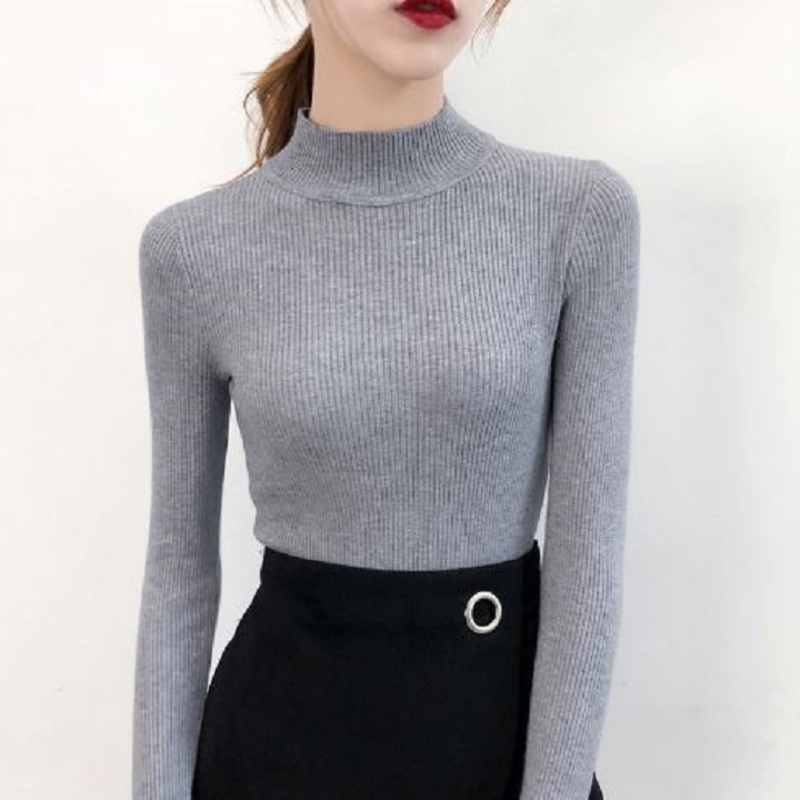 Áo len tăm nữ cổ lọ 3 phân dài tay mềm mịn co giãn LOẠI 1 nhiều màu dễ phối đồ hàng Quảng Châu AL01