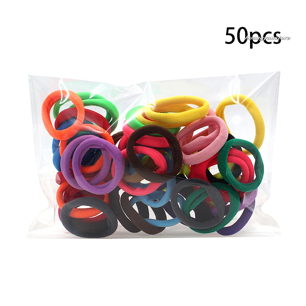 Set 50 chun tóc co giãn nhiều màu lựa chọn dành cho nữ