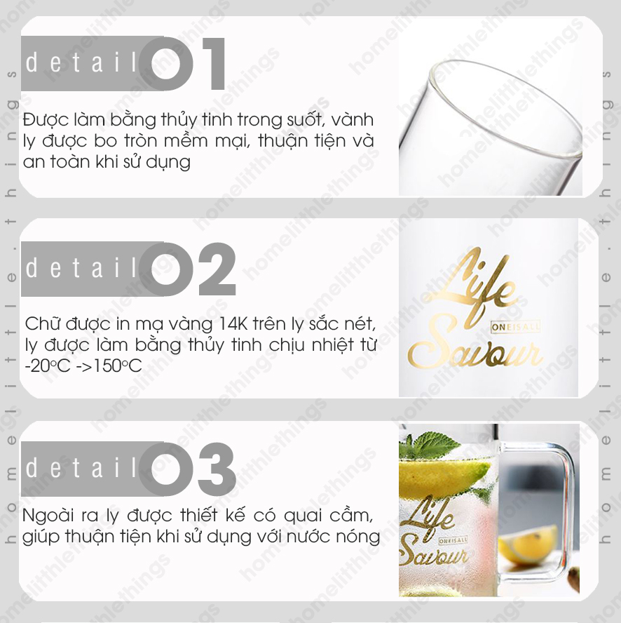 [HCM]Ly thủy tinh in chữ có nắp đậy