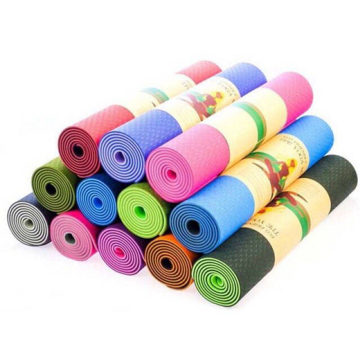 Thảm tập yoga TPE 2 lớp 6mm cao cấp (giao màu ngẫu nhiên)