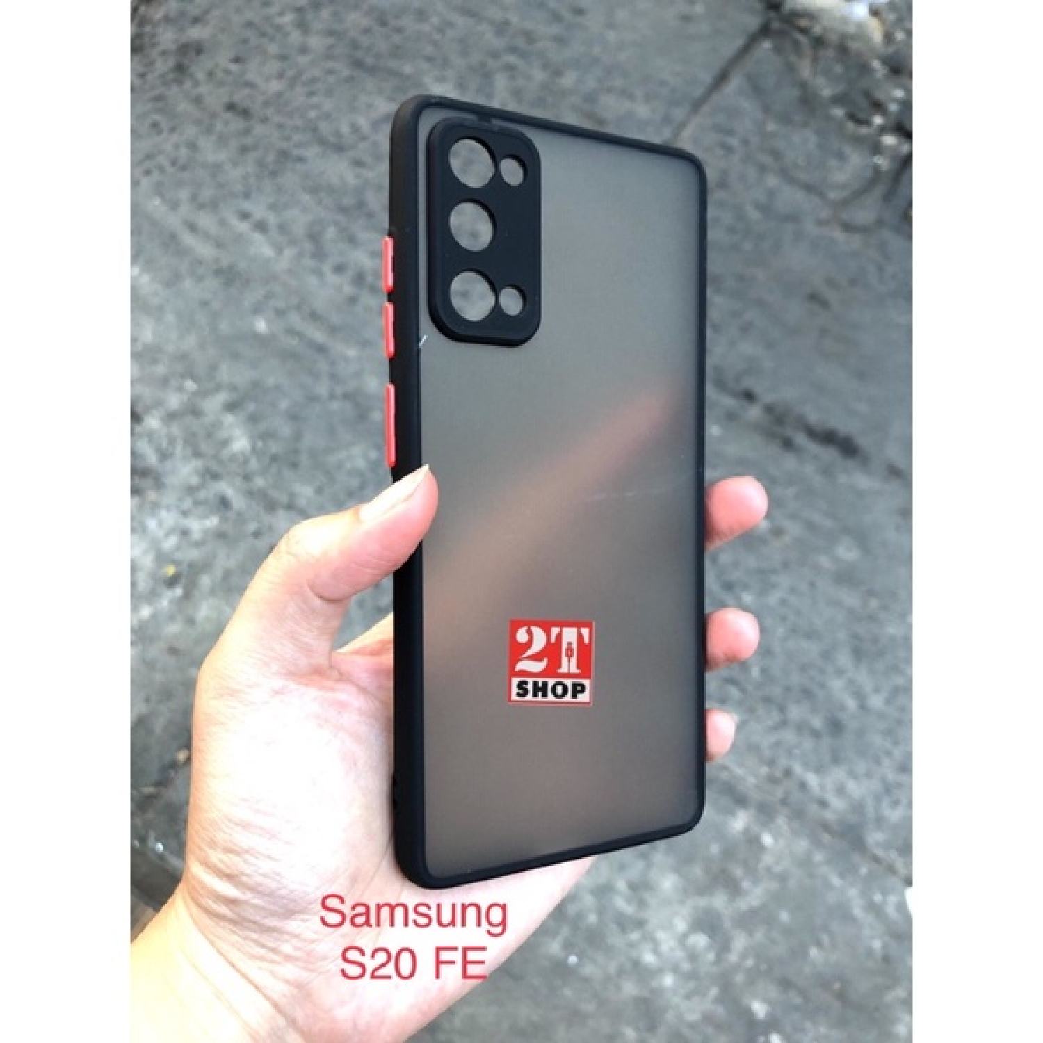 Ốp lưng chống sốc galaxy s20 fe lưng meca đen nhám, viền màu cao su