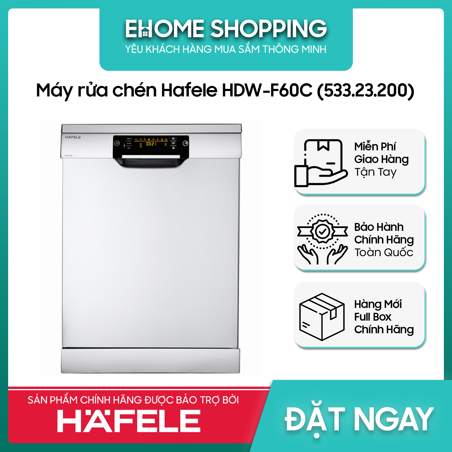 Máy rửa chén, máy rửa chén độc lập Hafele HDW-F60C 533.23.200