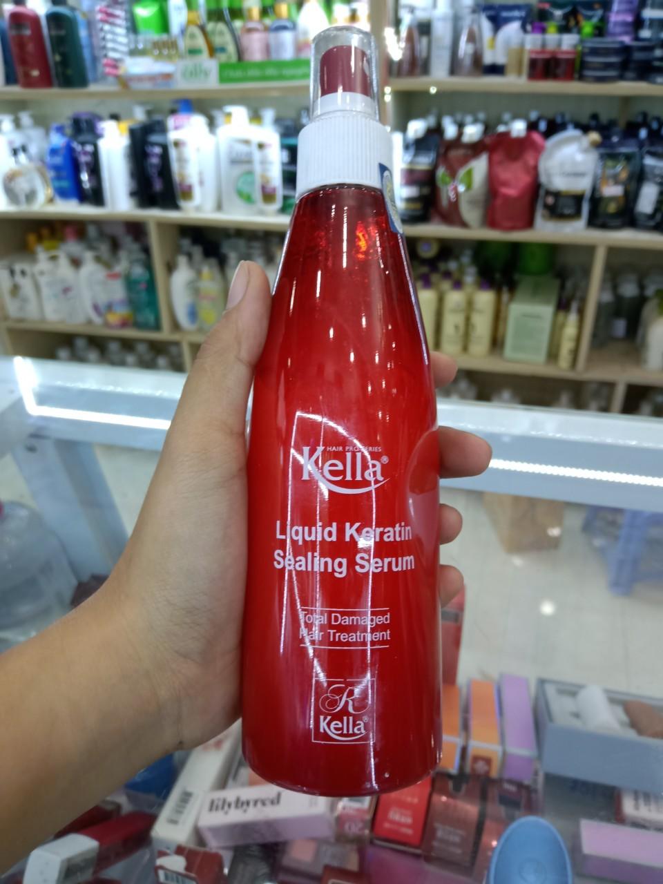 Xịt dưỡng tóc keratin phục hồi tóc hư tổn Kella 250ml