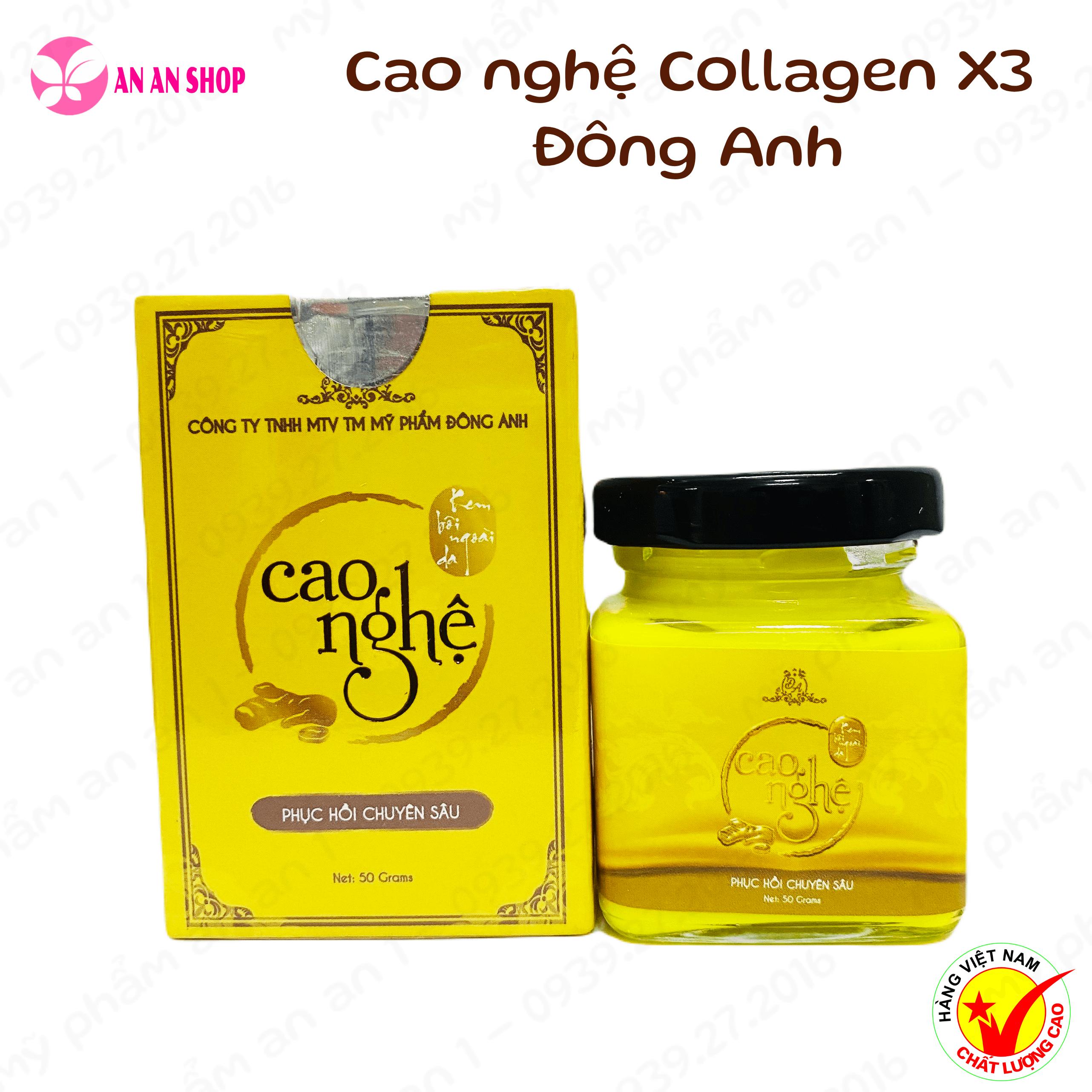 Cao nghệ Collagen X3 Đông Anh 50gr, Mẫu mới 2024 chính hãng - Dưỡng ẩm chuyên Sâu - Giảm thâm nám - Trắng da hiệu quả