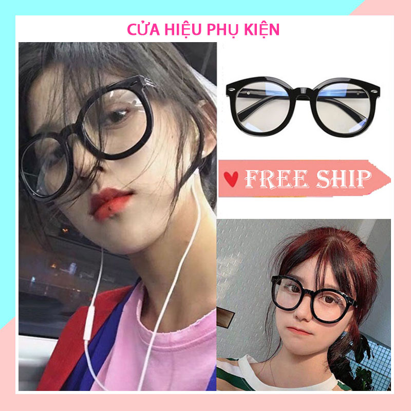 Kính cận thời trang mắt kính không độ bảo vệ mắt chống tia UV, kính thời trang Unisex phong cách Hàn Quốc, kính giả cận dành cho nam và nữ 041
