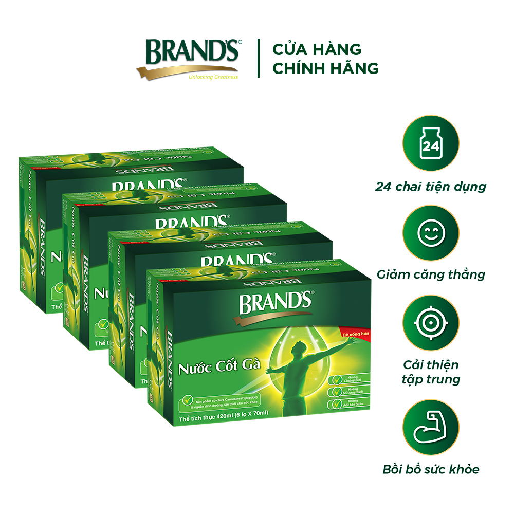 [Giao hàng 2h] Combo 4 Nước cốt gà BRAND'S Vị Truyền Thống (70 ml x 24 lọ)