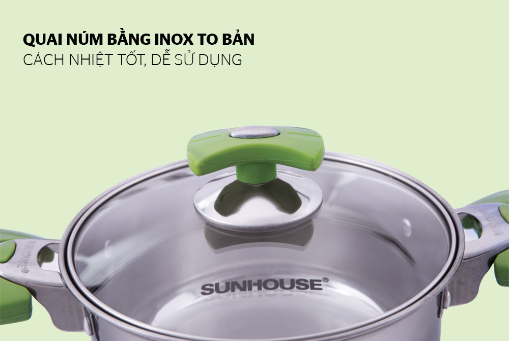 Bộ nồi inox 3 đáy SUNHOUSE SH336