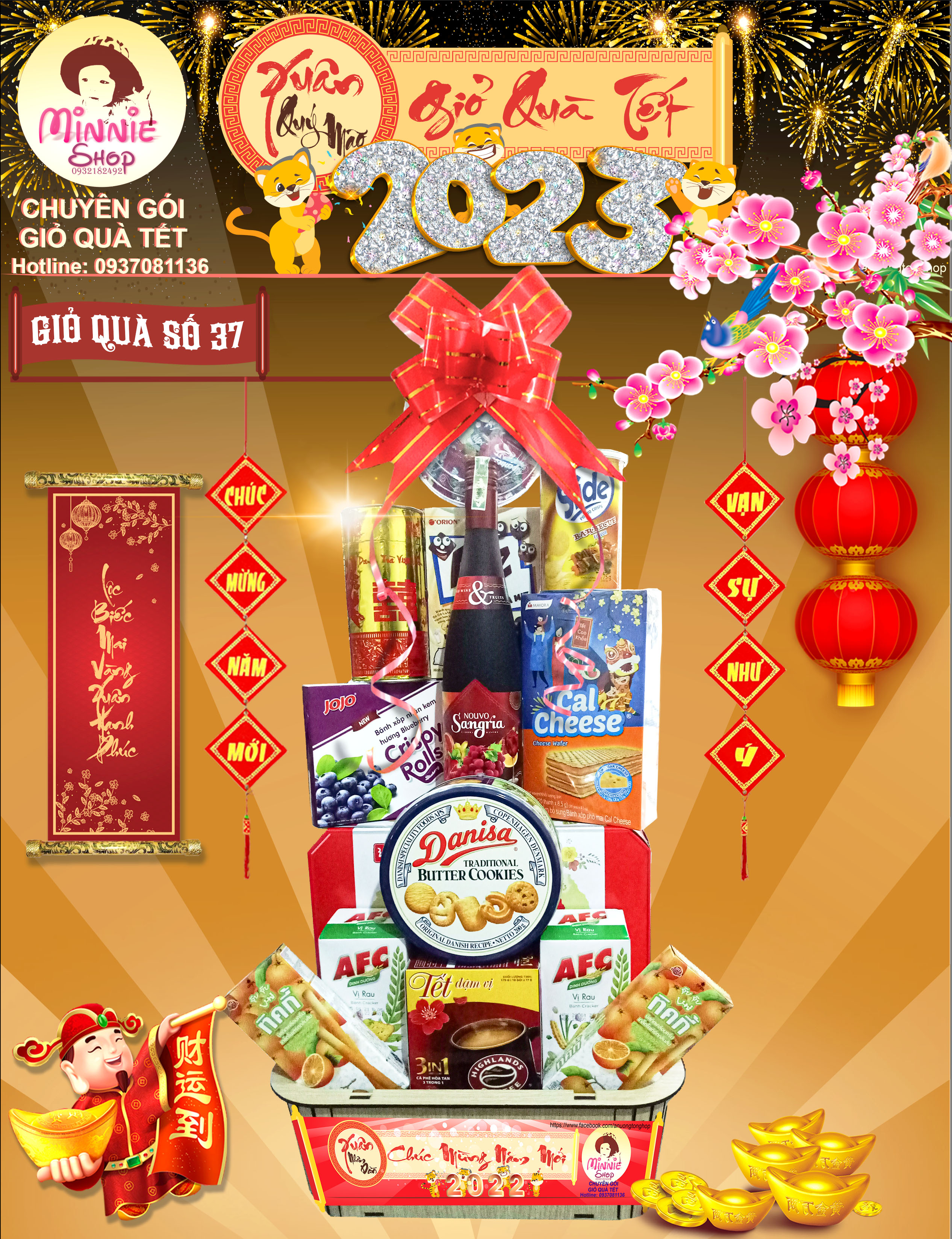 Giỏ Quà Tết 2024 - MS37 (MINNIE SHOP) - GIỎ ĐÔNG ĐẦY 1