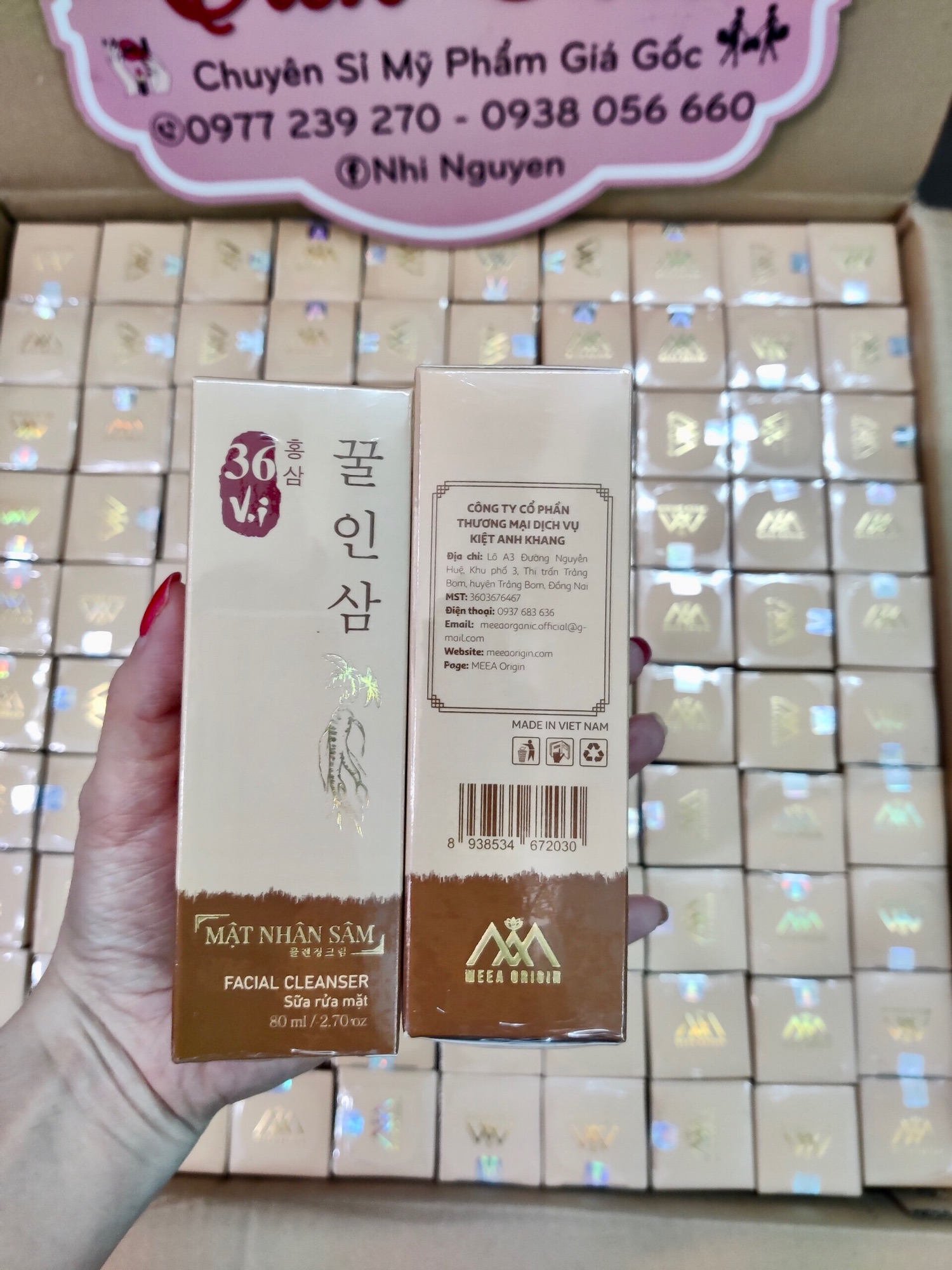 Sữa rửa mặt mật nhân sâm cao mụn sâm đỏ 36 vị