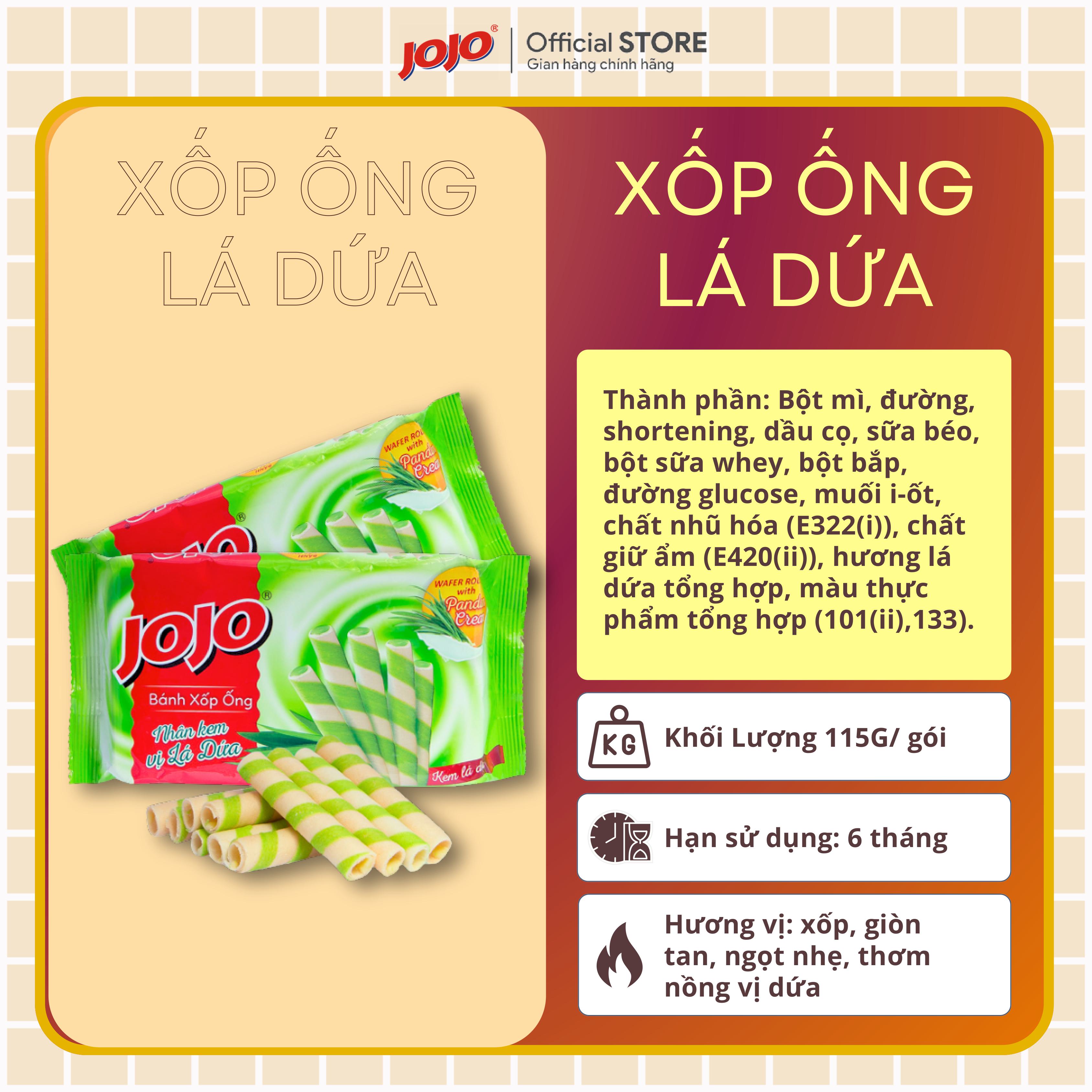 Bánh Xốp Ống JOJO Mix Đủ Vị loại 95G và 115G (Tặng Đậu 30G)
