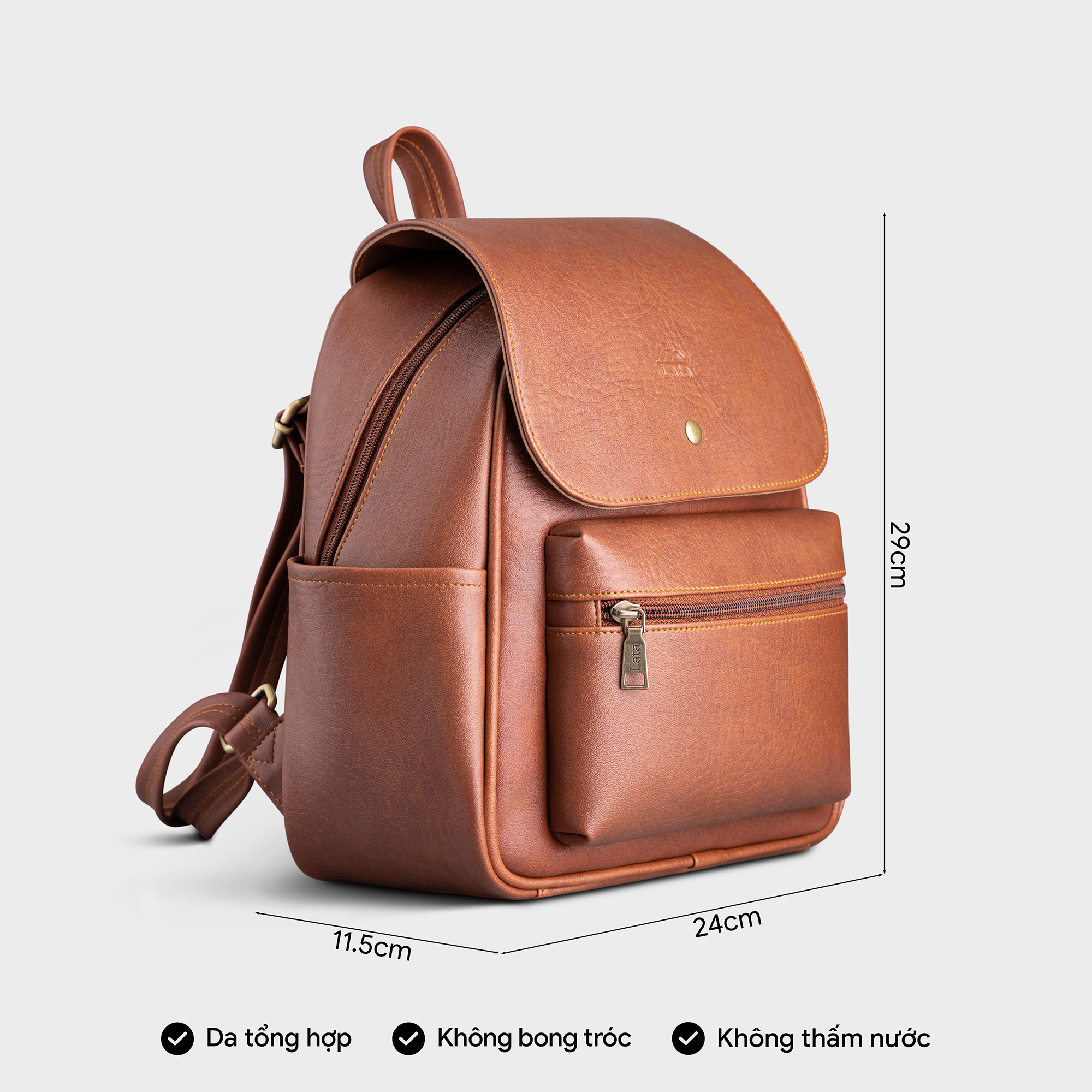 Balo da nữ cỡ trung nắp gập Lata BAL65