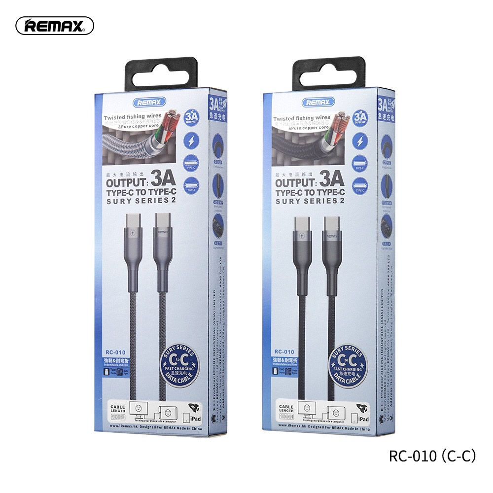 Cáp Sạc Nhanh Type C to Type C Remax RC-010 Dây Dù 1M