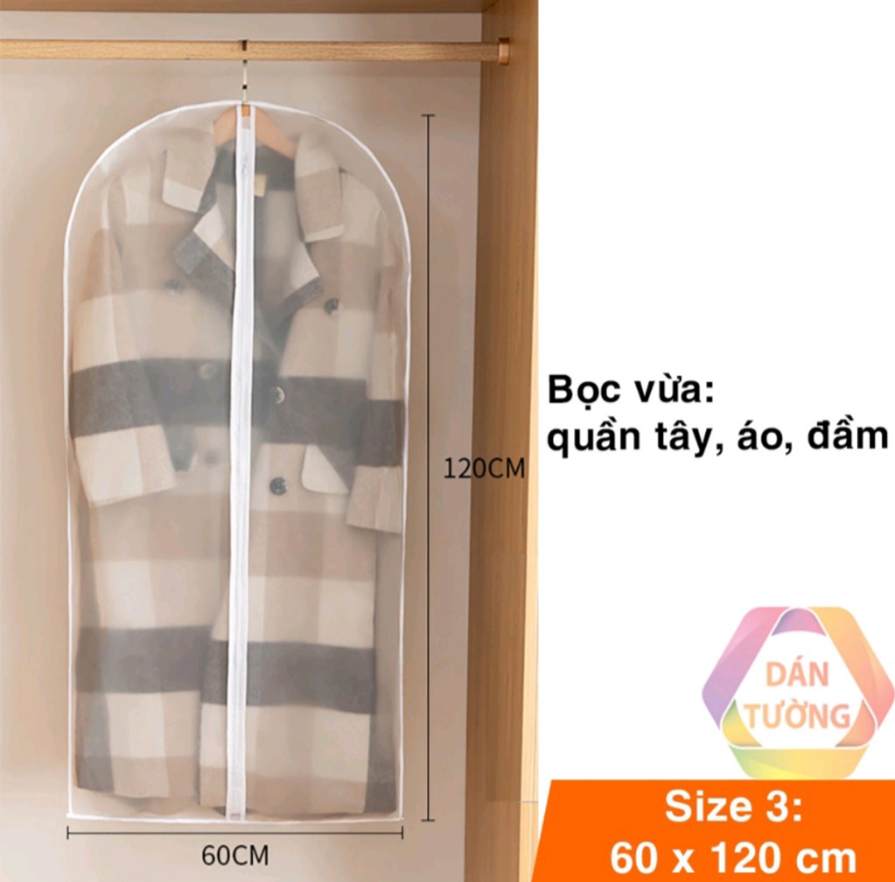 Túi bọc quần áo chống bụi treo tủ