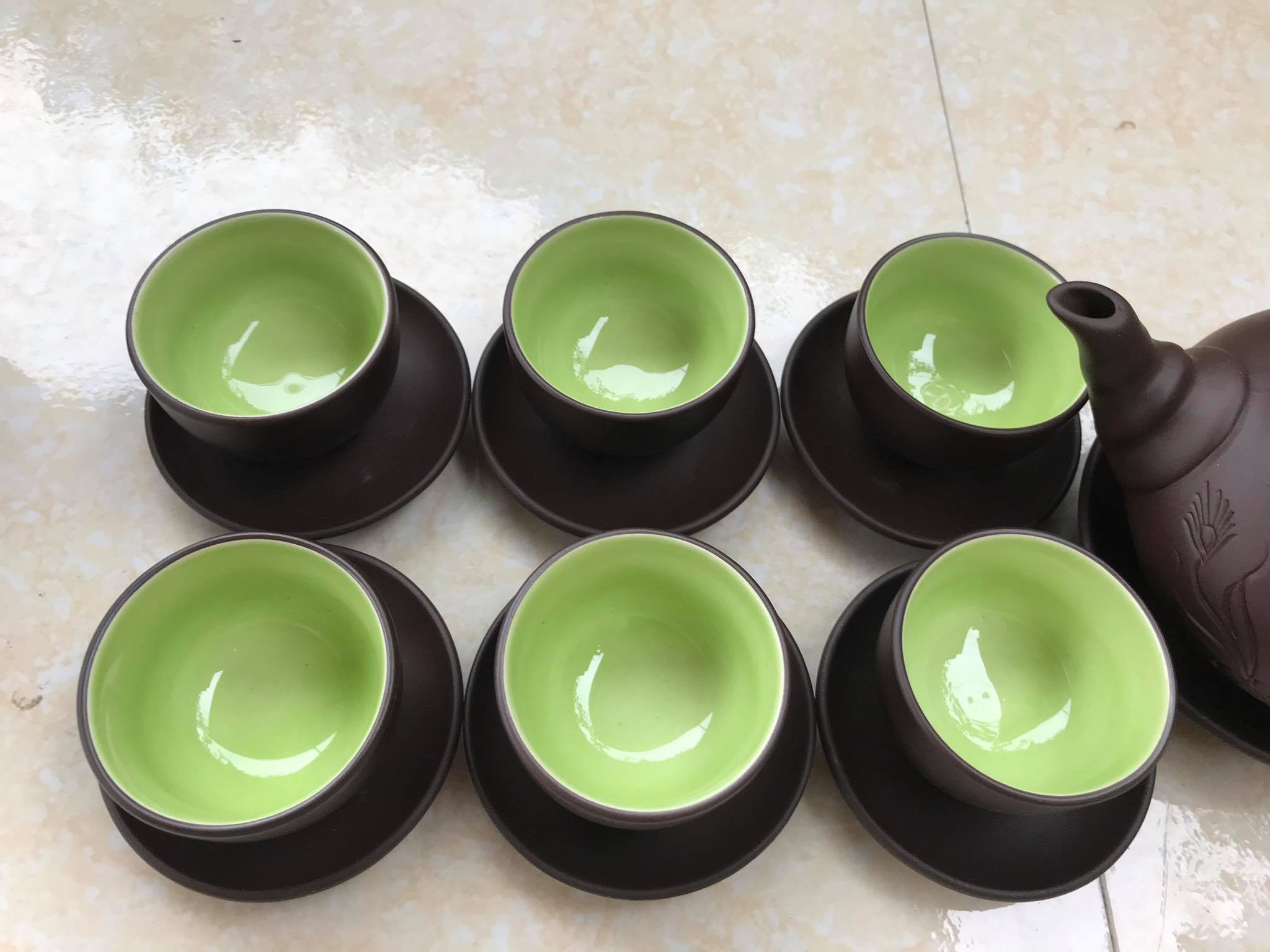 Ấm chén tử sa Bát Tràng - Ấm gại phù dung 350ml